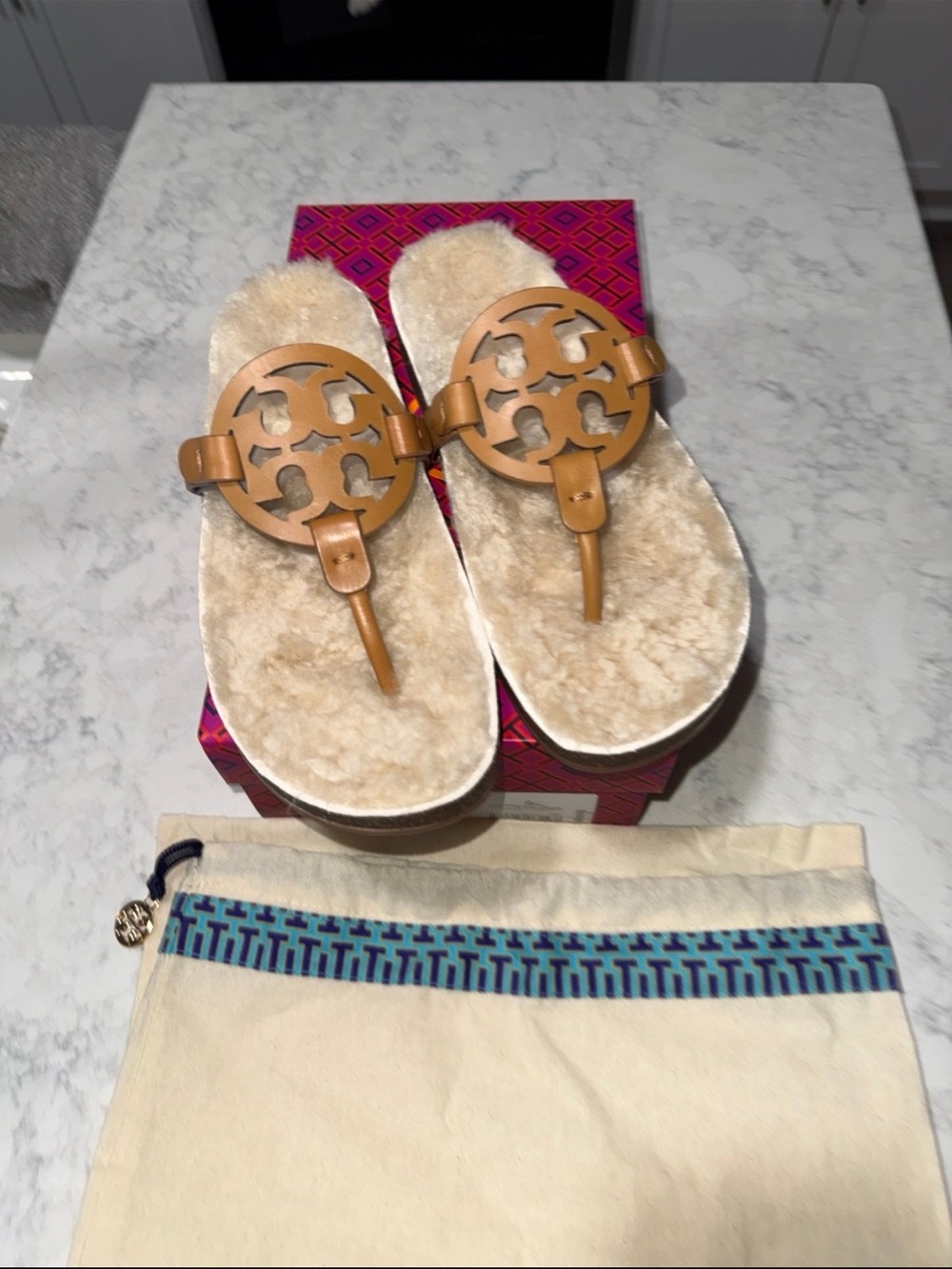 New Tory  Burch  Miller Cloud Shearling  Sandals